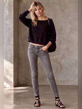 Nili Lotan Skinny Moto Jeans in Grey